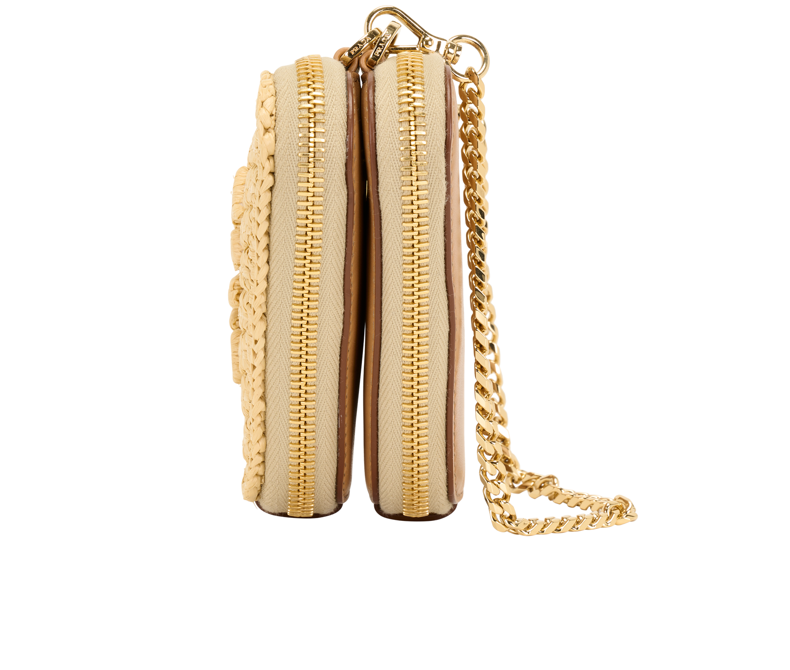 Mini Contenitori Chain Shoulder, &pound;695, Handbags, Beige, Leather/Raffia, Bottom view